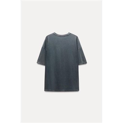 FADED-EFFECT T-SHIRT WITH PRINT