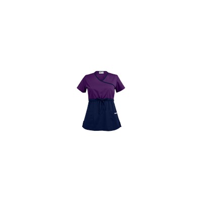 UA Best Buy Scrubs Color Block Empire Waist Mock Wrap Scrub Top