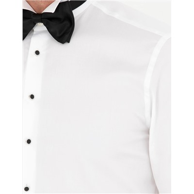 Beyaz Slim Fit Smokin Gömlek