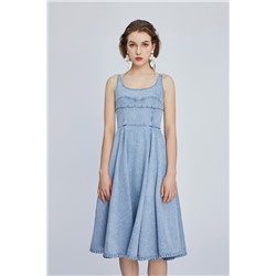 Vestido midi vaquero Azul