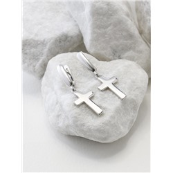 Серьги из серебра родированные - Кресты 925 пробы с019р