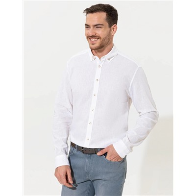 Beyaz Regular Fit Uzun Kollu Gömlek