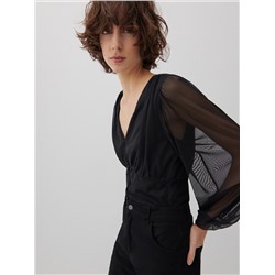 Bluse mit Volantärmeln