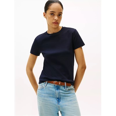 Drapey Smooth Cotton Crewneck T-Shirt