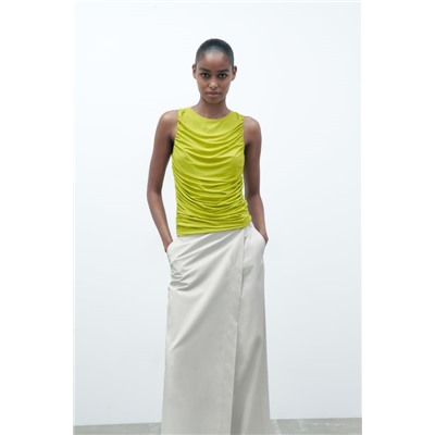 SLEEVELESS DRAPED TOP