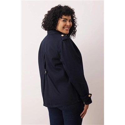 Koyu Mavi Büyük Beden Denim Ceket TBBAW26AG00004