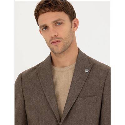Kahverengi Slim Fit Ceket