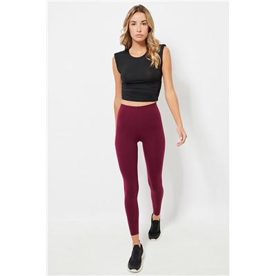 Leggings 7/8 cintura alta - Burdeos