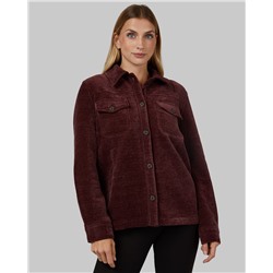 WOMEN'S VELVET SHERPA-LINED SHIRT JACKET