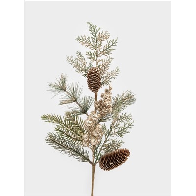 Ветка декоративная, 62 см, пластик, Золотые ягоды, Interior natural