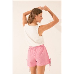 Pantalón corto cuadros vichy rojo