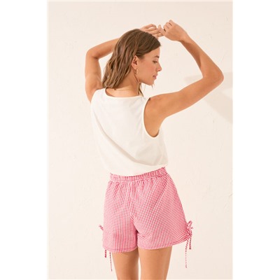 Pantalón corto cuadros vichy rojo