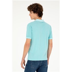 Erkek Slim Fit Polo Yaka Mint Basic Tişört