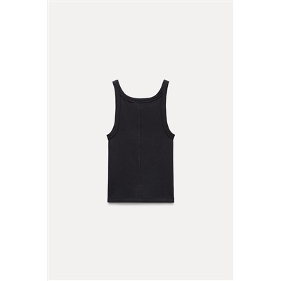 RIBBED HALTER CROP TOP
