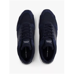 Mixed-Texture Suede Runner Sneaker
