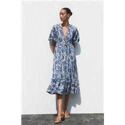 PRINTED MIDI DRESS
