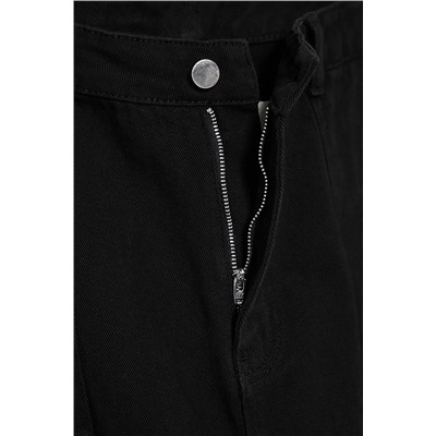 Siyah Yüksek Bel Geniş Paça Büyük Beden Wide Leg Jeans TBBAW25CJ00001