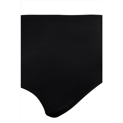 Siyah Yüksek Bel Basic Büyük Beden Bikini Altı TBBSS25CR00001