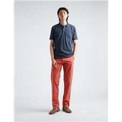 Slim Fit Twill Trousers, Men, Orange