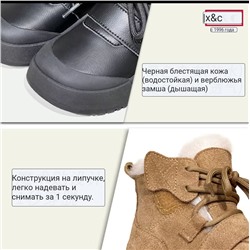 Детские зимние ботинки с натуральным мехом  X&*C KID*S