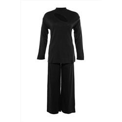 Siyah Cut Out Detaylı Triko Alt&Üst Takım TBBAW23CP00027