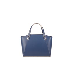 Bolso de piel Parl Azul marino y topo