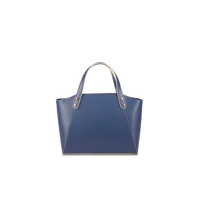 Bolso de piel Parl Azul marino y topo