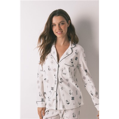Pijama camisero 100% algodón Snoopy