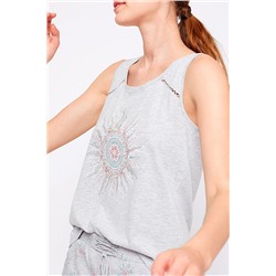 Camiseta de tirantes Krystel Gris jaspeado