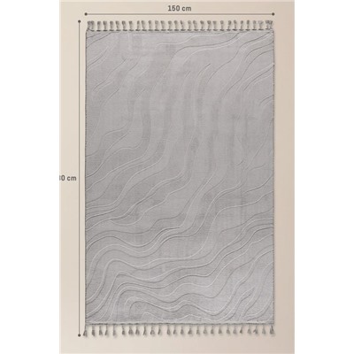 Pluie Rölyef Halı - Gri - 150x230 cm