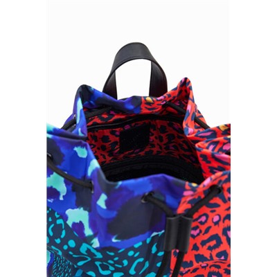 Mochila grande patch animal print