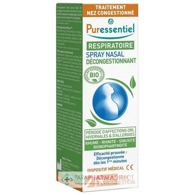 Puressentiel Respiratoire Spray Nasal Décongestionnant 15 ml