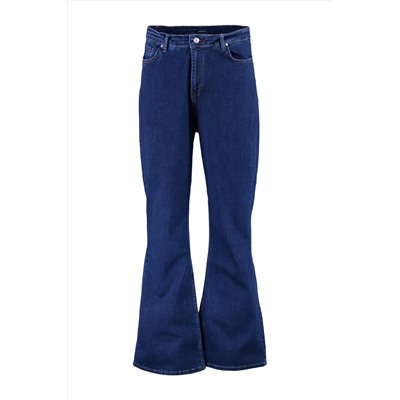 İndigo Yüksek Bel Comfort İspanyol Paça Flare Fit Jeans TBBAW23JE00001