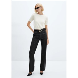 Jeans rectos efecto brillo