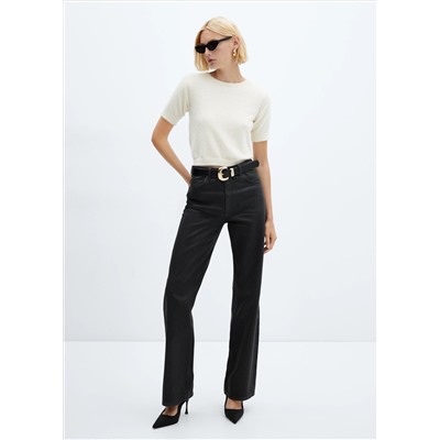 Jeans rectos efecto brillo
