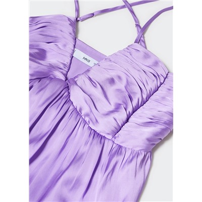 Vestido satinado fruncido