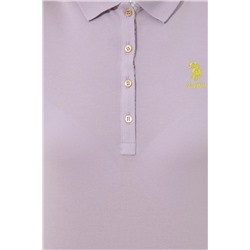 Kadın Lila Basic Polo Yaka Tişört