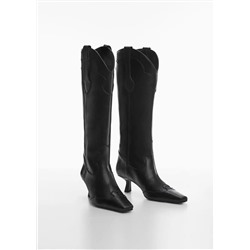 Bota piel cowboy -  Mujer | MANGO OUTLET Melilla