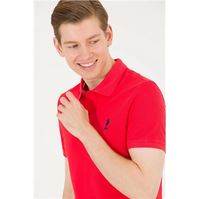 Erkek Kırmızı Basic Polo Yaka Tişört