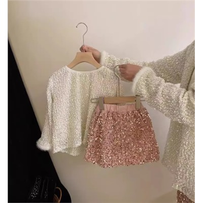 Комплект блуза с юбкой в пайетках. Идеально для нового года!