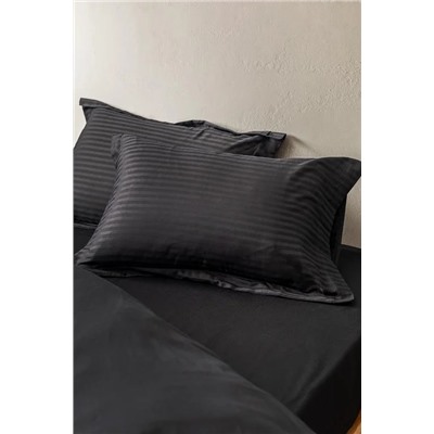 Elicia King Size Çizgili Saten Nevresim Takımı