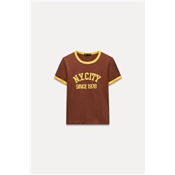 SLUB KNIT VARSITY T-SHIRT