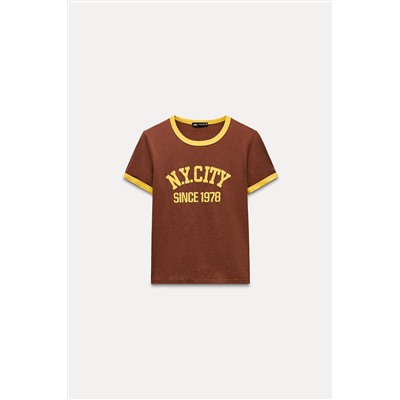 SLUB KNIT VARSITY T-SHIRT