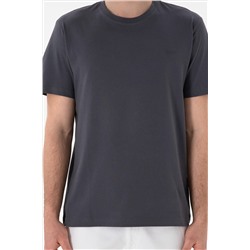 Erkek Regular Fit Bisiklet Yaka Antrasit Basic Tişört