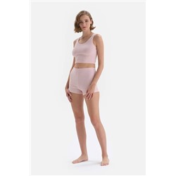 Dagi Toz Pembe Askılı Şort Havlu Pijama Takımı 23SW17339BB_TOZPE