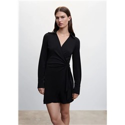 Vestido corto cruzado -  Mujer | MANGO OUTLET España