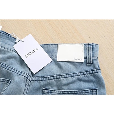 Летние тонкие свободные прямые джинсы из хлопка Tencel с высокой талией MO&C*o ОРИГИНАЛ!