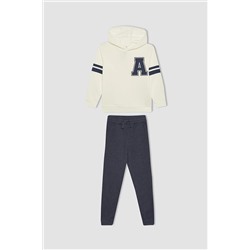 Defacto Erkek Çocuk Baskılı Sweatshirt Eşofman Altı 2'li Takım B0408A823WN