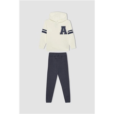 Defacto Erkek Çocuk Baskılı Sweatshirt Eşofman Altı 2'li Takım B0408A823WN