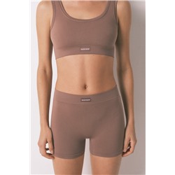 Pantalón corto sin costuras marrón